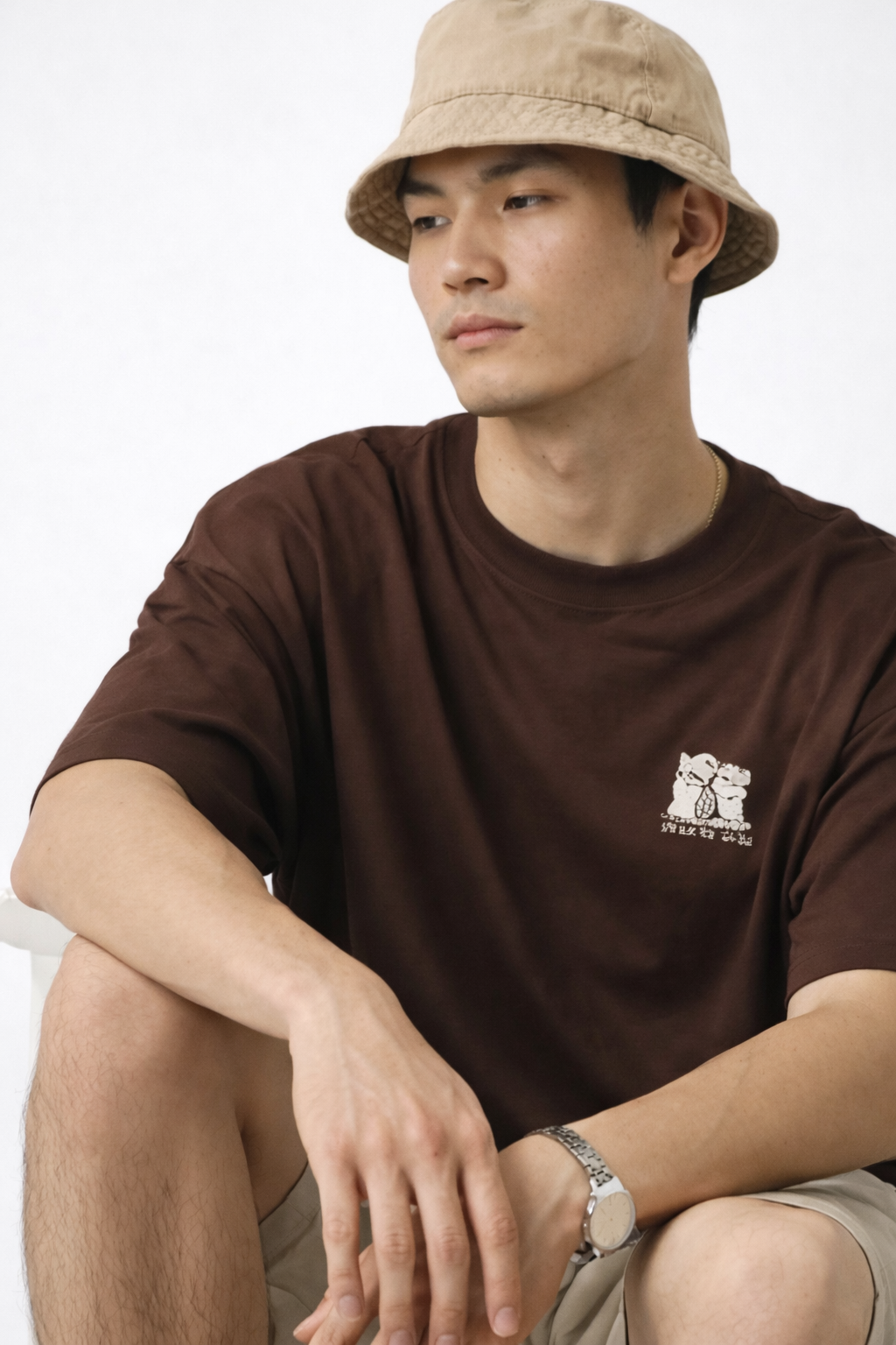 THE RITUAL Grateful Skull Graphic Oversized T-Shirt – Premium Brown Streetwear