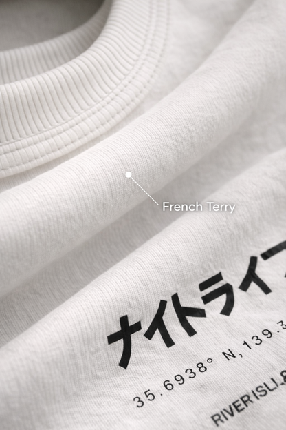 THE RITUAL Tokyo Signal Japanese Typography Oversized T-Shirt – Premium Urban White Streetwear