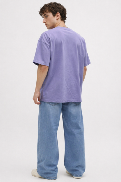 THE RITUAL “Mareille” Minimal Typography Oversized T-Shirt – Premium Lavender Streetwear